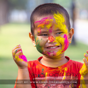 Cute Boy Smile while Playing Holi, Best Child Holi Image, Wallpaper, Status, Free HD Stock Photos