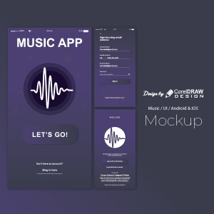 Music Dark UI Download Free From Coreldrawdesign AI & EPS Trending 2021 Design Template