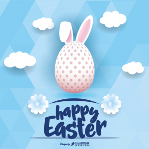 Happy Easter Blue Background Sky With Egg Download Free Ai & EPS File Trending 2021 Template