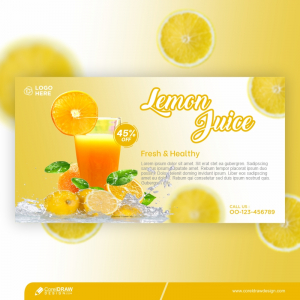 Fresh Lemon Drink Banner Template Premium Vactor