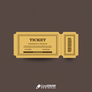 Abstract Yellow Paper Stub Ticket Template