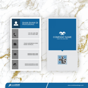 Modern Business Card Blue Corporate Professional Premium Vector