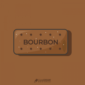 Tasty Vintage Bourbon Biscuit Cookie Vector Illustration