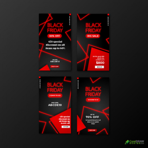 Abstract Neon Black Friday Sale Social Media Template
