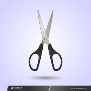 Black & Silver Scissors Isolated Premium Vector