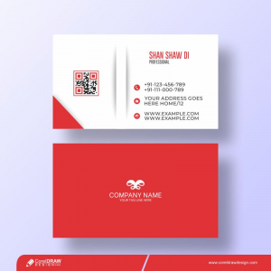 Red And White Business Card Free Vector