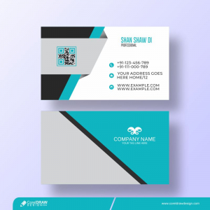 Blue Minimal Business Card Free Vector