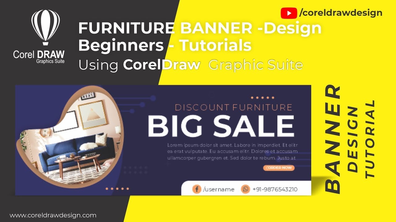 Coreldraw FURNITURE BANNER -Design Tutorials-Digital Graphics   Beginners Class -Tutorial