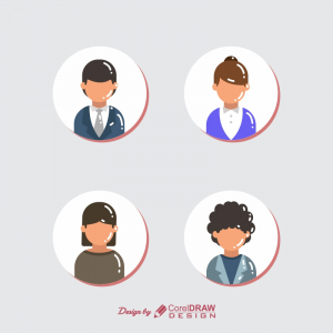Business User Profile Collection CDR Form Of Sticker full vector File Download