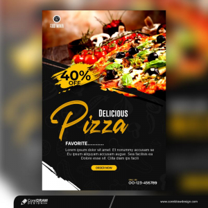 Delicious Pizza Poster Template Free Vector