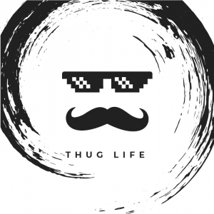 Thug Life Vector Illustration with moustache