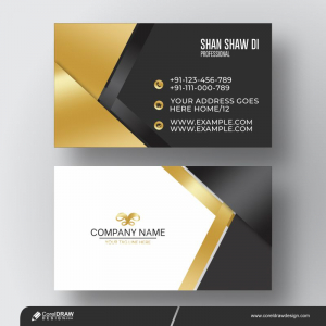 Gold & Black Business Card Template Free Vector Premium Vector