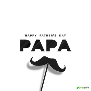 Black White Vintage Fathers Day Lettering Card Vector-