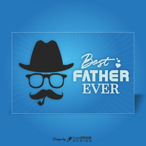 Happy Father Day Landscape Bluish Card Download Free From Coreldrawdesign