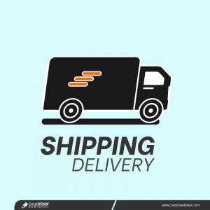 Delivery Truck Fast & Free Shipping Delivery Flat Icon Vector