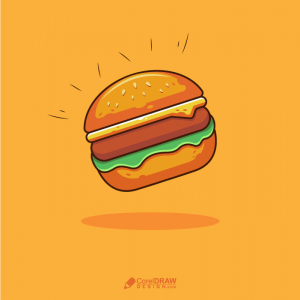 Cheese Burger Cartoon Beautiful Illustration Vector