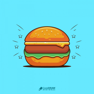 Creative Burger Fast Food Beautiful Illustration