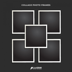 Instant Collage Photo Frames  Vector Mockup