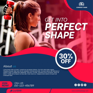 Gym And Fitness Social Media Post Banner Or Square Flyer Template Premium Vector