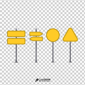 Yellow Road Sign Dangerous Caution Sign Board Warning Vector