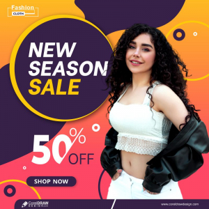 New Season Sale Beautiful Flyer Template Design Premium Vector