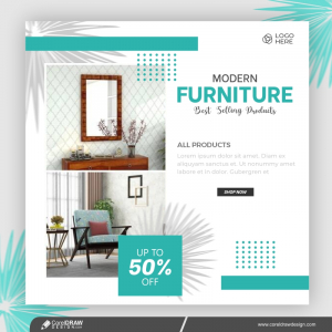 Furniture Instagram Social Media Post Template Free Vector Design