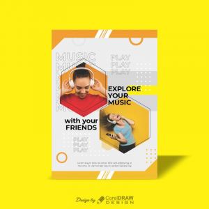 Explore Your Music with Your Friends Free Template Poster Flyer