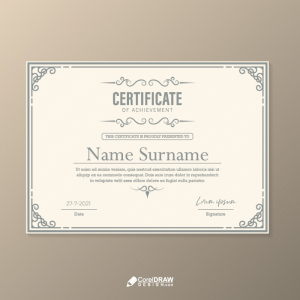 Corporate Educational Certificate of achievement template