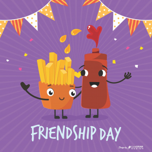 Friendship Day French Fries Greeting Card Download Free From Coreldrawdesign
