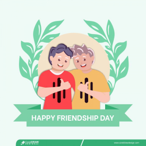 Friendship Day Background With Best Friends Premium Vector