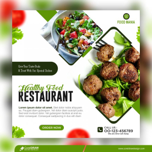 Healthy Vegan Salad Food Banner Template Free Vector