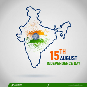 Map Of India With Flag For Independence Day Free Vector