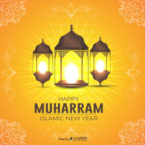Happy Muharram Islamic New year greeting download from coreldrawdesign