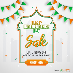 Happy Independence Day Sale Banner Template, Free CDR