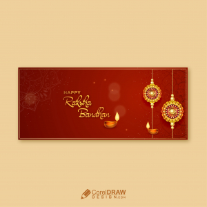Happy Raksha Bandhan Festival Rakhi Banner Creative Wishes Lettering Card