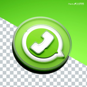 Whatsapp Logo 3D Rendered Glass Effect Download Free Image and PNG from Coreldrawdesign