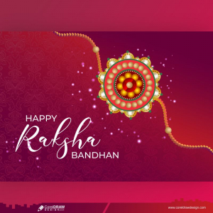 Happy Raksha Bandhan Greeting Card With Decorative Rakhi Traditional Festival Free Vector