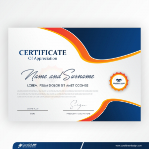 Gradient Elegant Certificate Template Free Vector