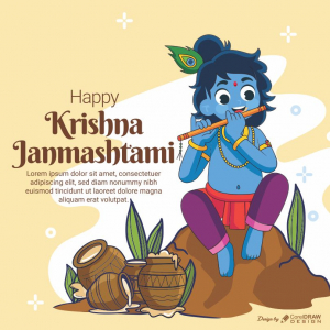 Happy Janmashtami Vector CDR Download From Coreldrawdesign