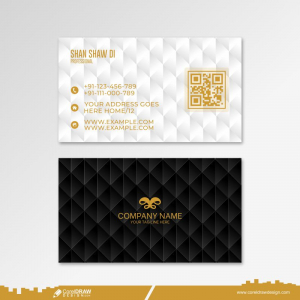  Business Card With Black & White Triangle Shapes Free Vector