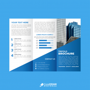 Professional Corporate Company Blue Trifold Brochure Template