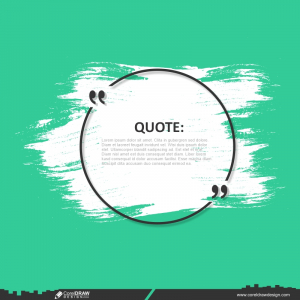 Modern Quote Frame Sea Green With Abstract White Brush Stroke Free Vector