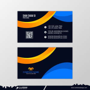 Blue Wavy Business Card Premium Vector