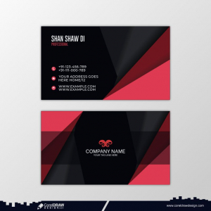 Red Business Card Template Free Vector
