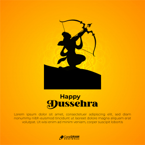 Abstract Lord Rama Ready To Fight Dussehra Vector
