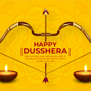 Abstract Traditional Happy Dusshera Banner Vector