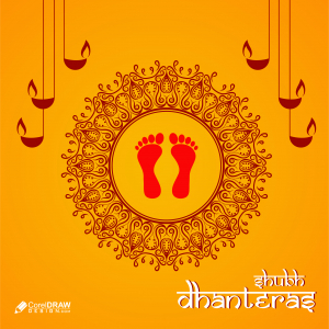 Shubh Dhanteras Wishes Card Vector Template