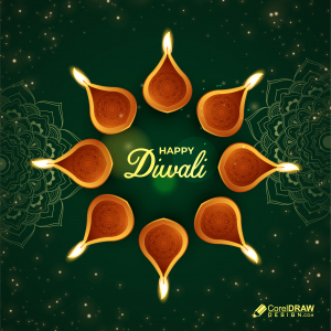 Beautiful Happy Diwali Wishes Wishing Vector Template
