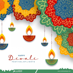 Beautiful Diwali Festival Background Free Vector