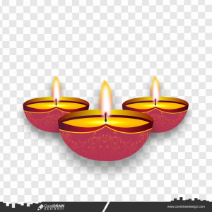 Decorative Diwali Oil Lamp Festival Holiday Background Free Vector